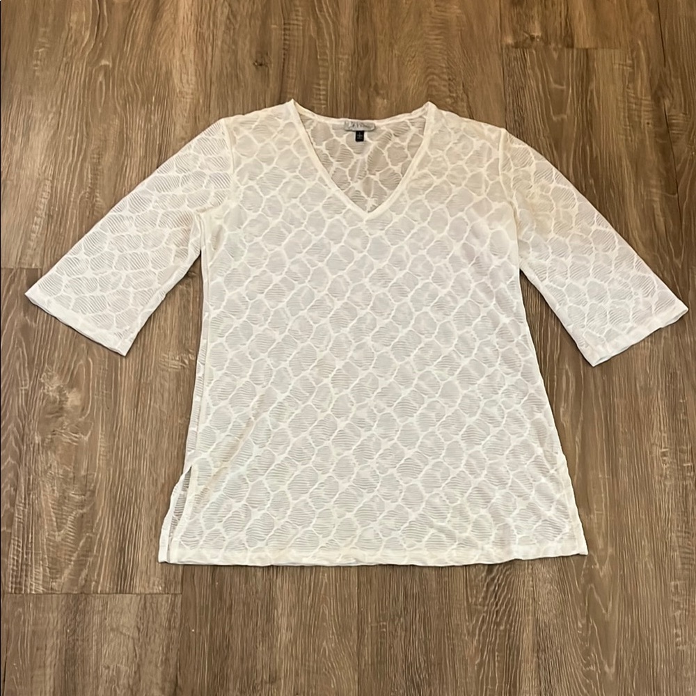 J. Faldo White Swimsuit Cover Up